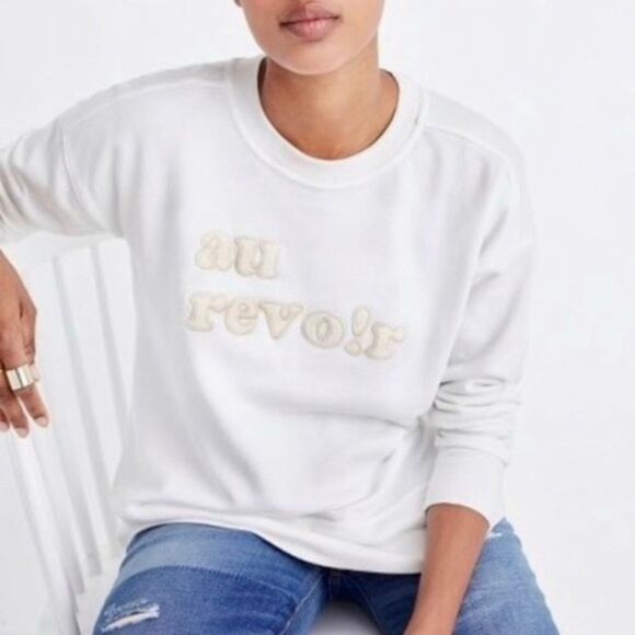 Madewell Au Revoir Crewneck Sweatshirt Small New With Tags - Picture 1 of 6